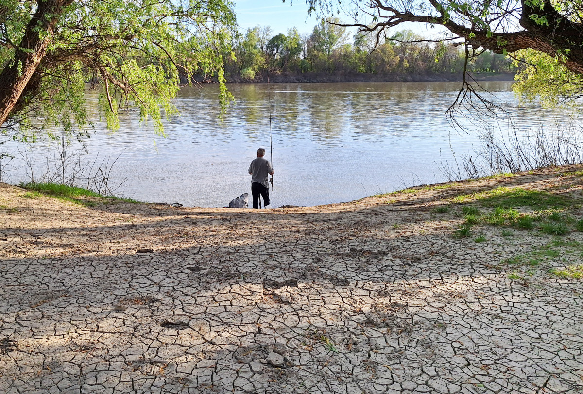 Szeged, horgász, Tisza part, Tisza, folyó, időjárás